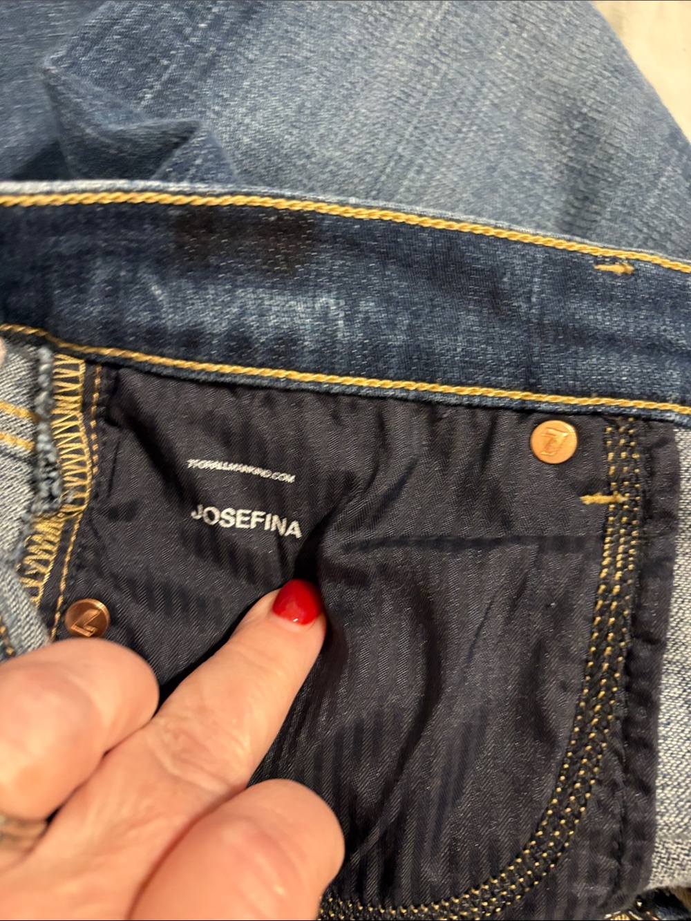 7 For All Mankind Josefina Button Fly Boyfriend Slim Fit Jeans 27 - Picture 9 of 10